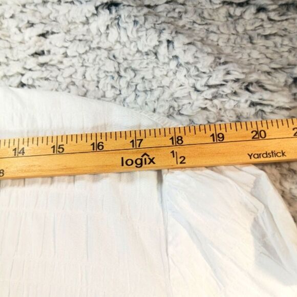 Talbots 3/4 Sleeve Button Down Blouse 98% Stretch Puff Cotton White Womans 12... - Picture 8 of 12